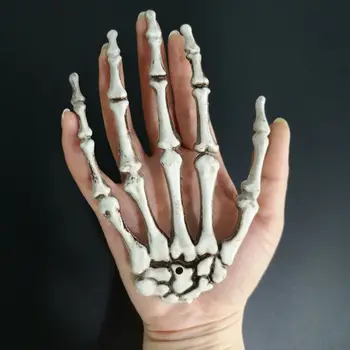 1 Par De Mãos De Esqueleto De Plástico Falso Mão Humana Osso Festa De Halloween Assustador Adereços De Eventos Artigos Para Festas Decoração De Halloween