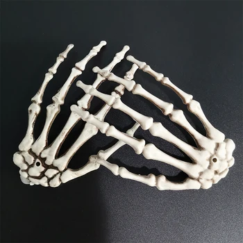 1 Par De Mãos De Esqueleto De Plástico Falso Mão Humana Osso Festa De Halloween Assustador Adereços De Eventos Artigos Para Festas Decoração De Halloween