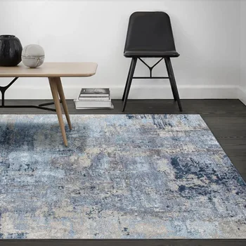 Moda Nórdica moderno, branco, cinza e azul Resumo de tinta sala quarto cozinha cabeceira tapete tapete
