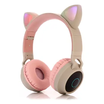 Gato Bonito De Ouvido Fone De Ouvido Sem Fio Fone De Ouvido Fones De Ouvido 5.0 Baixo Foldable Fones De Ouvido Estéreo De Fones De Ouvido De Jogos Para Celular