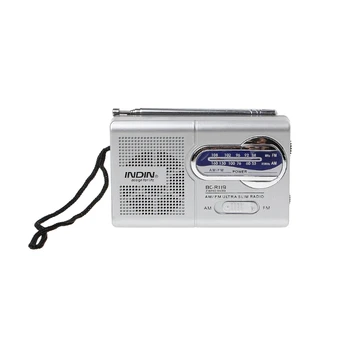 BC-R119 Portátil Mini Rádio de 2 Bandas AM FM Mundo Receptor de Antena Retrátil DC 3V