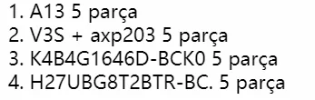 5pcs para cada v3s do AXP203 A13 K4B4G1646D-BCK0 H27UBG8T2BTR-BC (SY8009AAAC 50pcs)