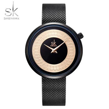 Shengke Mulheres Relógios Característica De Textura Moda Casual Quartz Feminino Relógios Bayan Kol Saati Relógios De Pulso Reloj Mujer 2019