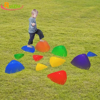 Ruizhi 11pcs arco-íris Equilíbrio Pisoteio de Pedra Crianças Sensorial Equipamento de Treino de Crianças de Esportes ao ar livre Fitness Brinquedos RZ1181