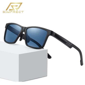 SIMPRECT TR90 Óculos de sol Polarizados Homens 2021 UV400 de Alta Qualidade Vintage Praça Óculos Anti-Reflexo de Motorista de Óculos de Sol Para Homens