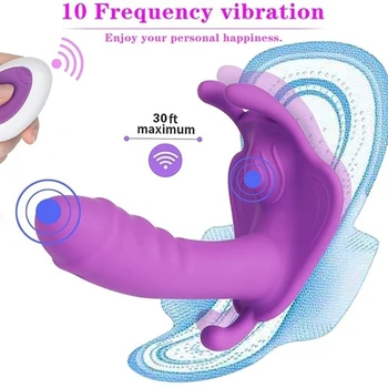 Controle Remoto sem fio Ponto G, Clitóris Estimulador Massager Cinta de Vibração Calcinha Vibrador de 10 velocidades de Vibração Brinquedo do Sexo para Mulheres