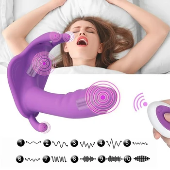 Controle Remoto sem fio Ponto G, Clitóris Estimulador Massager Cinta de Vibração Calcinha Vibrador de 10 velocidades de Vibração Brinquedo do Sexo para Mulheres