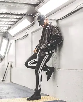 NEVOEIRO calças Novas de hiphop Moda jogger urbana roupas fundos de Calças com zíper