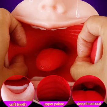 Super Macio Boca Masturbador Boquete Garganta Profunda Sexo Oral Real Buceta Masturbação Masculina Da Taça De Adultos Brinquedos Sexuais Para Homens De Penis Erótico