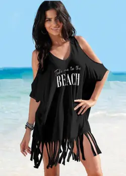 Novo Borlas Mulheres de Biquíni Longo Cobrir Casaquinho de Sunga de Praia de Banhos Maxi Vestido Off-ombro Roupas