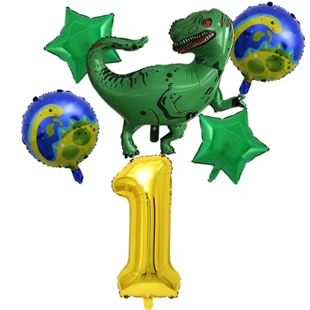 6Pcs Grande Dinossauro Balões Folha 30inch número de balão de Festa de Aniversário jurassic mundo Decorações de animais de balão Crianças brinquedos de Presente