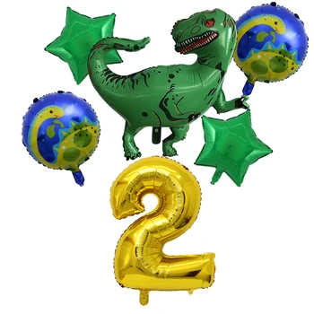 6Pcs Grande Dinossauro Balões Folha 30inch número de balão de Festa de Aniversário jurassic mundo Decorações de animais de balão Crianças brinquedos de Presente