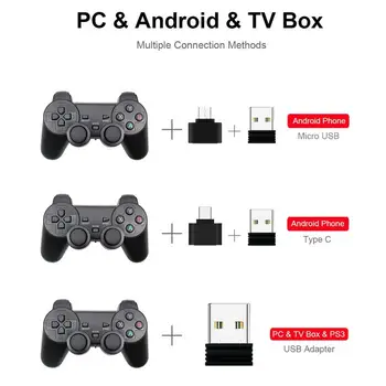 2.4 G sem Fio de Jogo Gamepad Controlador Para PS3 Telefone Android Joystick Para a Caixa de TV Android Para PC Joysticks