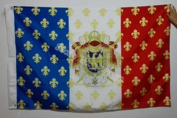 Royal Standard de Napoleão a França Bandeira quente da venda de bens 3X5FT 150X90CM Faixa de latão de metal furos