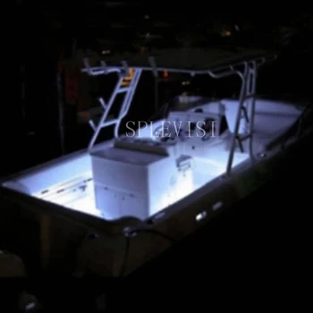 Sem fios Azul Branco Vermelho LED Strip Kit Para Barco Marine Deck de Iluminação de Interiores de 16 PÉS à prova d'água 12v Arco Trailer do Pontão de Luz