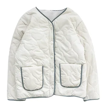 Mooirue Inverno Engrossar as Mulheres Casaco Bege manto Branco, de Frente para Trás de Design V-pescoço Comprido Solto Quente Cordeiro Brasão