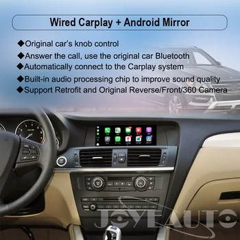 Joyeauto wi-FI sem Fios Apple Carplay Jogo de Carro para a BMW CIC X1 X3 X5 X6 E70 E71 E84 F25 Android Apoio de Espelho eléctricos CM