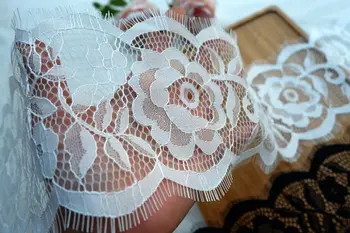 6Meters/2pieces Flor Cílios Guarnição do Laço de Tecido DIY Vestido de Casamento Saia Véu Cueca Acessórios para Casa RS2518