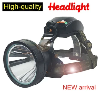 Super brilhante luz faróis de carregamento cabeça montado lanternas de longo alcance caça caça luz amarela da lâmpada