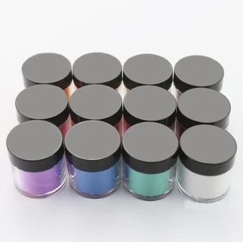 12pcs/monte Acrílico Nail Art com Glitter em Pó UV da Arte do Prego do Polímero Construtor Novo Padrão de Escultura Decoração de Gel UV Pó Kit (12Jar)