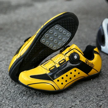 Sapatos de ciclismo de estrada colorida reflexiva mudança da cor do Profissional de Mountain Bike Respirável Bicicleta de Corrida de Auto-Bloqueio Sapatos