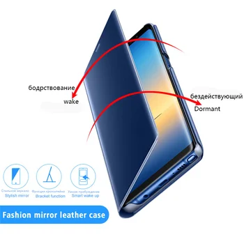 Smart Mirror Flip Case Para o Huawei Y9A 2020 Y7 Y9 Y6 2019 Caso, Capa de Couro PU Huawei Y8p Y7P Y5P P Smart Plus 2018 Z pára-choques