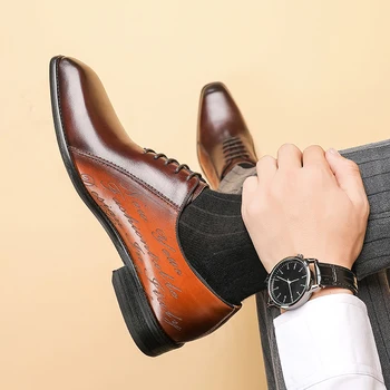 Homens Vira Goodyear Mens Sapatos De Grife Plataforma Brogues Vestido De Couro Genuíno Marrom Cordões De Sapatos De Casamento Phenkang 2020