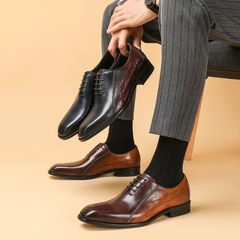 Homens Vira Goodyear Mens Sapatos De Grife Plataforma Brogues Vestido De Couro Genuíno Marrom Cordões De Sapatos De Casamento Phenkang 2020