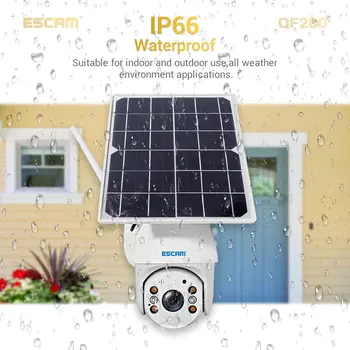 ESCAM QF280 1080p Wifi Versão Shell Solar de Segurança IP Exterior da Câmera de Vigilância CCTV wi-FI Câmera IP66 WaterproofNight Visão