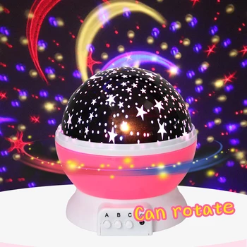 Novidade Luminosa Brinquedos Romântico Céu Estrelado da Noite do DIODO emissor de Luz do Projetor de Bateria USB Luz da Noite Criativo Aniversário de Brinquedos Para Crianças