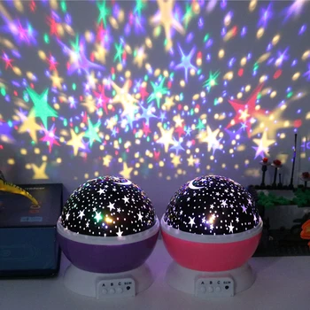 Novidade Luminosa Brinquedos Romântico Céu Estrelado da Noite do DIODO emissor de Luz do Projetor de Bateria USB Luz da Noite Criativo Aniversário de Brinquedos Para Crianças