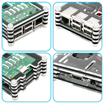 LAFVIN Raspberry Pi 3 B+ Case com Ventilador,3Pcs Dissipadores de calor,5V 3A Fonte de Alimentação do Interruptor de ligar/Desligar
