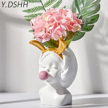 Y. DSHH Mini Criativo Estilo Nórdico Resina Vaso de Flores da Decoração da Casa, Vasos Decorativos De Flores Pote Pequeno Vintage Tabela Vaso