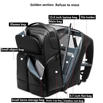 Negócio do tipo mochila para laptop15.6 Polegadas USB mochila para homens Multifunções de Alta Capacidade PVC Preto Saco de Viagem 2018 NOVO