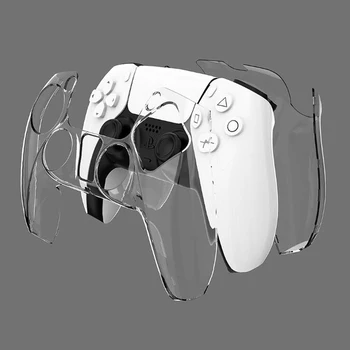 Transparente, Clara Hard Case Capa Protetora Shell de Pele para o PlayStation da Sony Dualshock 5 PS5 Controlador de Cristal Cheio Protetor