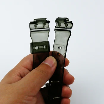 Assista acessórios 16mm de resina pulseira de fivela Para Casio DW-6900 DW-6600 homens e mulheres de esportes transparente alça de caso