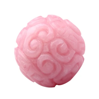 UMA PEÇA SOLTA ESFERAS cor-de-rosa opala rodada esculpida 12/14/16MM para DIY fazer a jóia de FPPJ atacado esferas