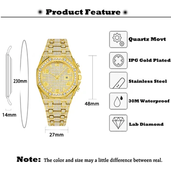 PLADEN Homens Relógio Marca de Topo do Homem de Quartzo Automática de Data Tripla Coroa Relógios de Ouro 18K Hip Hop Orologio Uomo 2021 brinde de Ano Novo