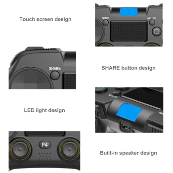 4 Cores Gamepad sem Fio Bluetooth 4.0 Vibração da Tela de Toque do Controlador Para a PS4/PC/STEAM Pro PS4 Gamepads