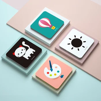 Criança Precoce Educacionais Conhecer o Cartão Baby Kids Brinquedos Visualmente Inspirado Flashcard Bolso de Aprendizagem Preto branco de 0 a 3 Meses a 1 Ano