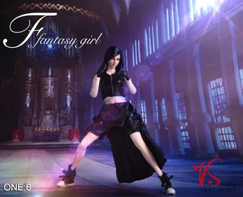 Em estoque Fu vai definir Feminino Figura de Ação Fantasia da Menina Tifa VS Brinquedos Escala 1/6 Lockhart 12