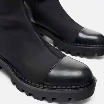 Slim Trecho de Lycra Joelho Alto Botas de Plataforma, Botas de Inverno Mulheres Longas Botas de Inverno de Sapatos de Mulheres de Meia Botas Over the Knee Boots