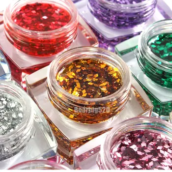 12 Cores de Esmalte de Gel UV de Vidro Gel de Unhas Nail Art Design DIY Manicure Lantejoulas de Unhas de Gel com Extensão de Ferramentas