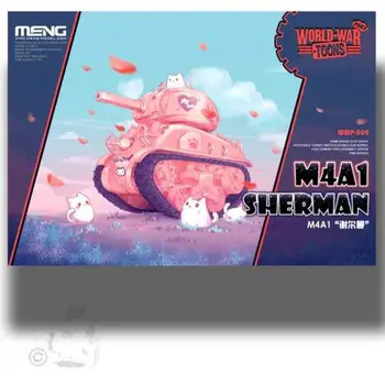 Meng Modelo WWP-002 Sherman M4A1 (Q Edition) Guerra Mundial Toons (desenhos animados, Modelo,cor-de-Rosa)