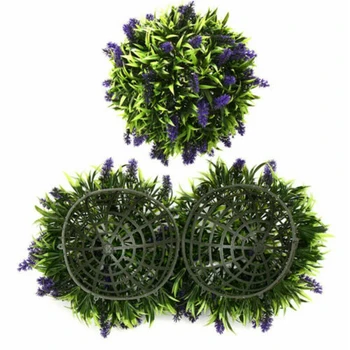 Artificial Roxo, Lavanda Suspensão Topiary Bola de Flor Decoração Planta Cesta Panela de 30cm