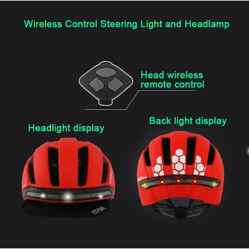 Novo MTB Bicicleta Capacete Com DIODO emissor de luz Sinal de volta a Luz Interior Deslocações de Bicicleta andar de Bicicleta Capacete de Segurança Aviso Equitação Noite Inteligente Capacete