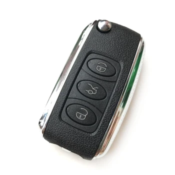 3 Botão Modificado Flip Dobrável Chave de Caso da habitação Para a Bentley Estilo Remoto Chave do Carro shell em Branco Fob Sem Bateria no Suporte da lâmina