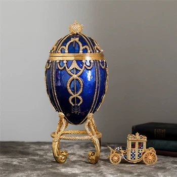 Qifu 1895 Rosebud Ovo Fabergé com Transporte de Réplica para a Decoração Home
