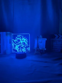 Acrílico 3d Lâmpada do Anime Black Trevo Asta Luz para a Decoração do Quarto de Cama Colorida Nightlight Preto Trevo Lâmpada de Tabela Yuno Grinbellor