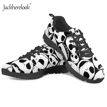Jackherelook O Pesadelo Antes Do Natal Bloco De Tênis Das Mulheres Personalizado Sapatos Respirável Primavera Verão Malha Andando Sapatos Casuais